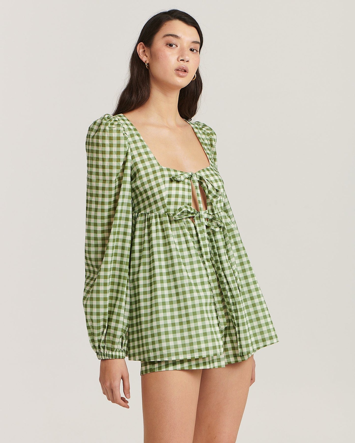 Dayna Top - Green Gingham