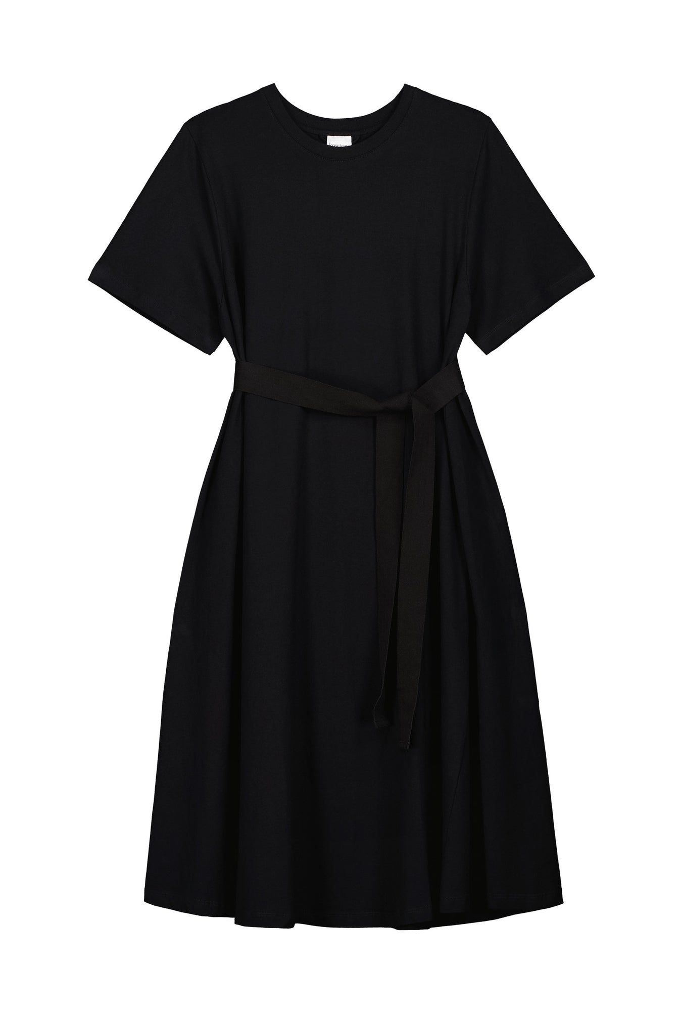 Classic A-Line Tee Dress - Black