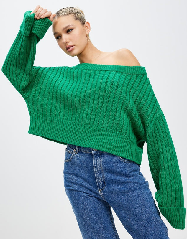 Cooper Crop Knit - Fern Green