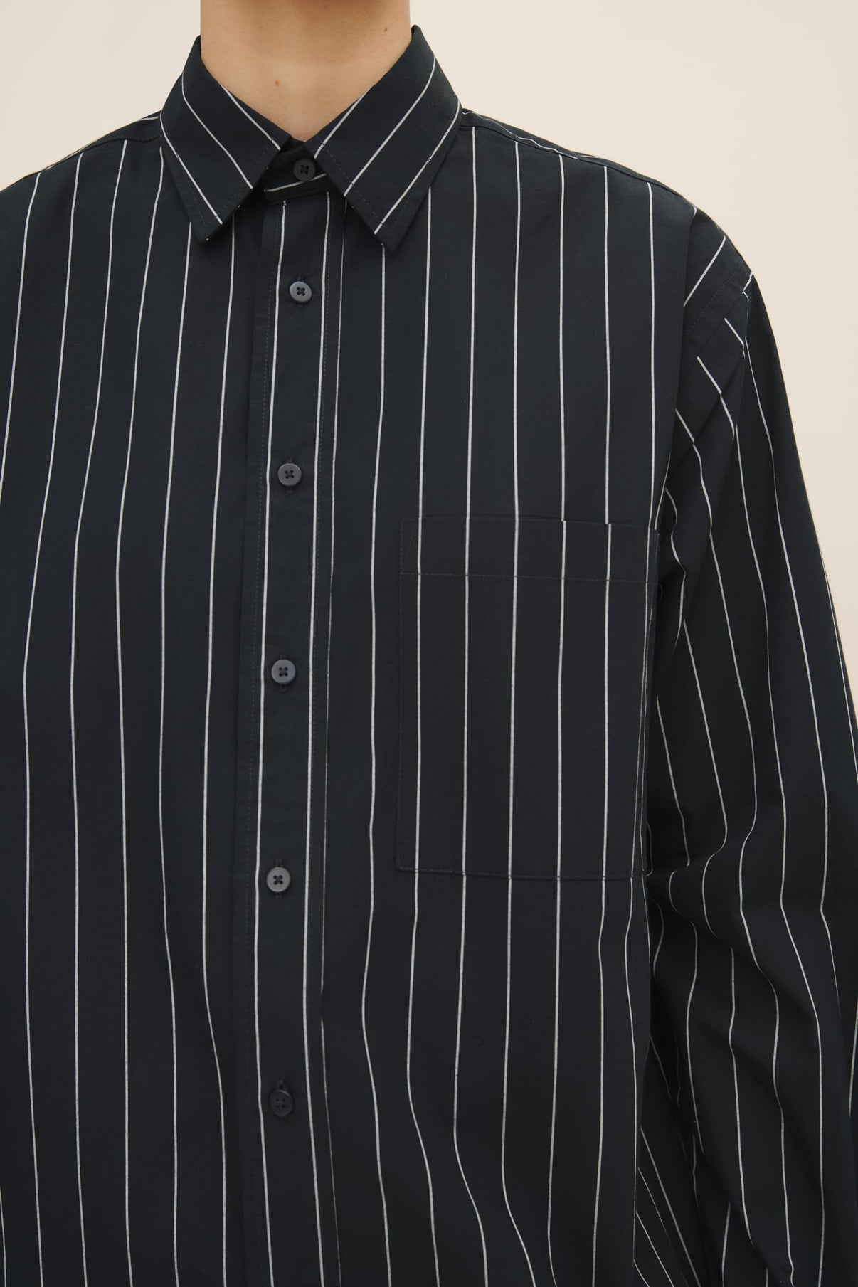 James Shirt - Navy Pinstripe