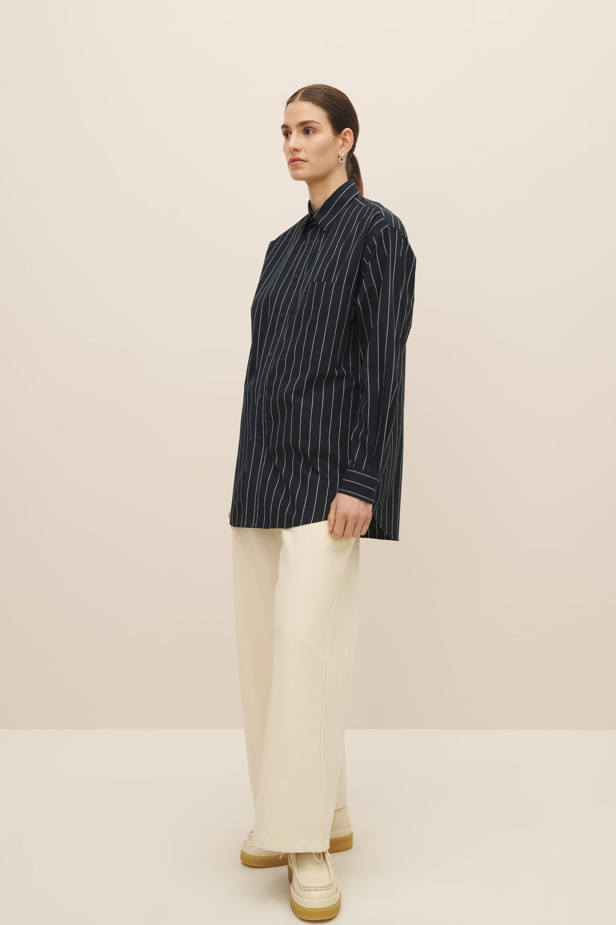 James Shirt - Navy Pinstripe