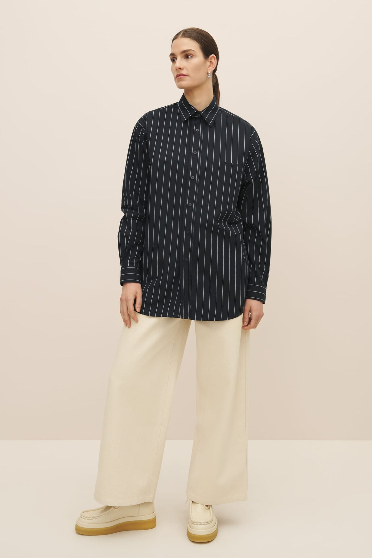 James Shirt - Navy Pinstripe