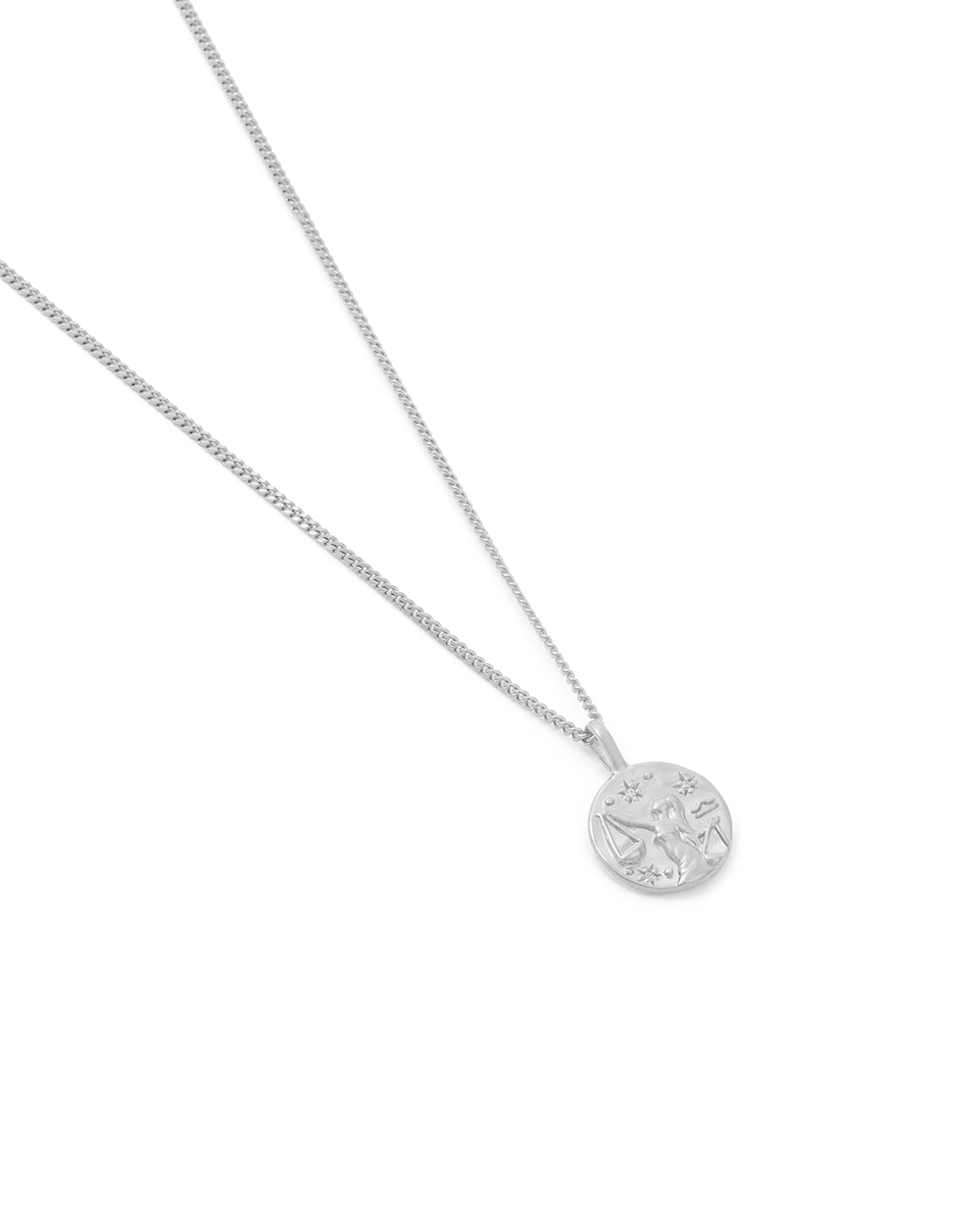 Libra Petite Zodiac Necklace - Silver