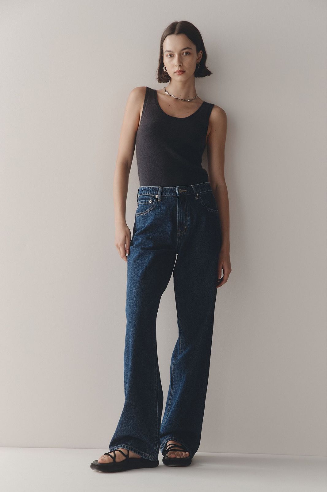 Wide Leg Jean - Mid Blue