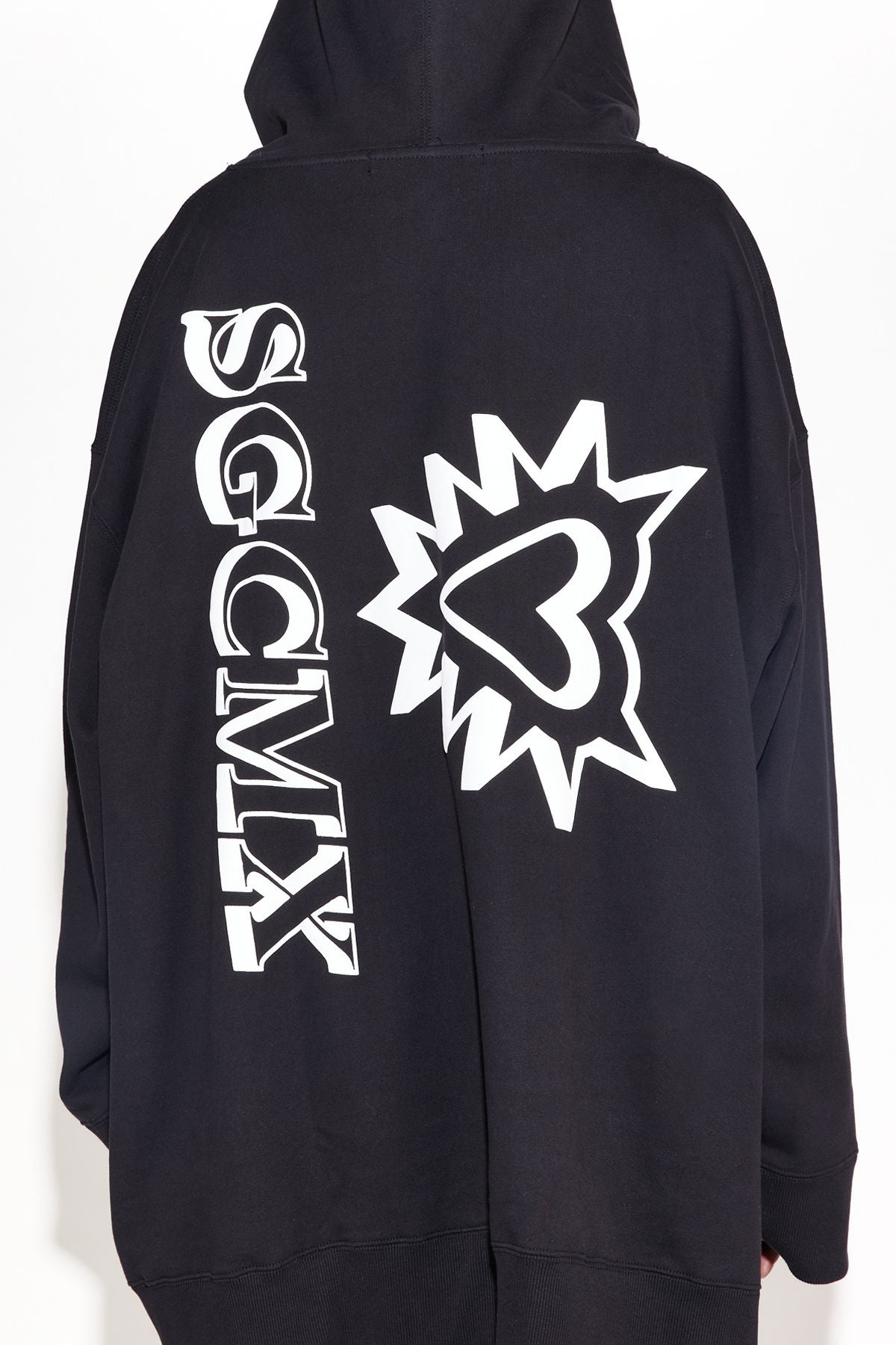 Puff Paint Moto-X Logo Giant Hood - Black