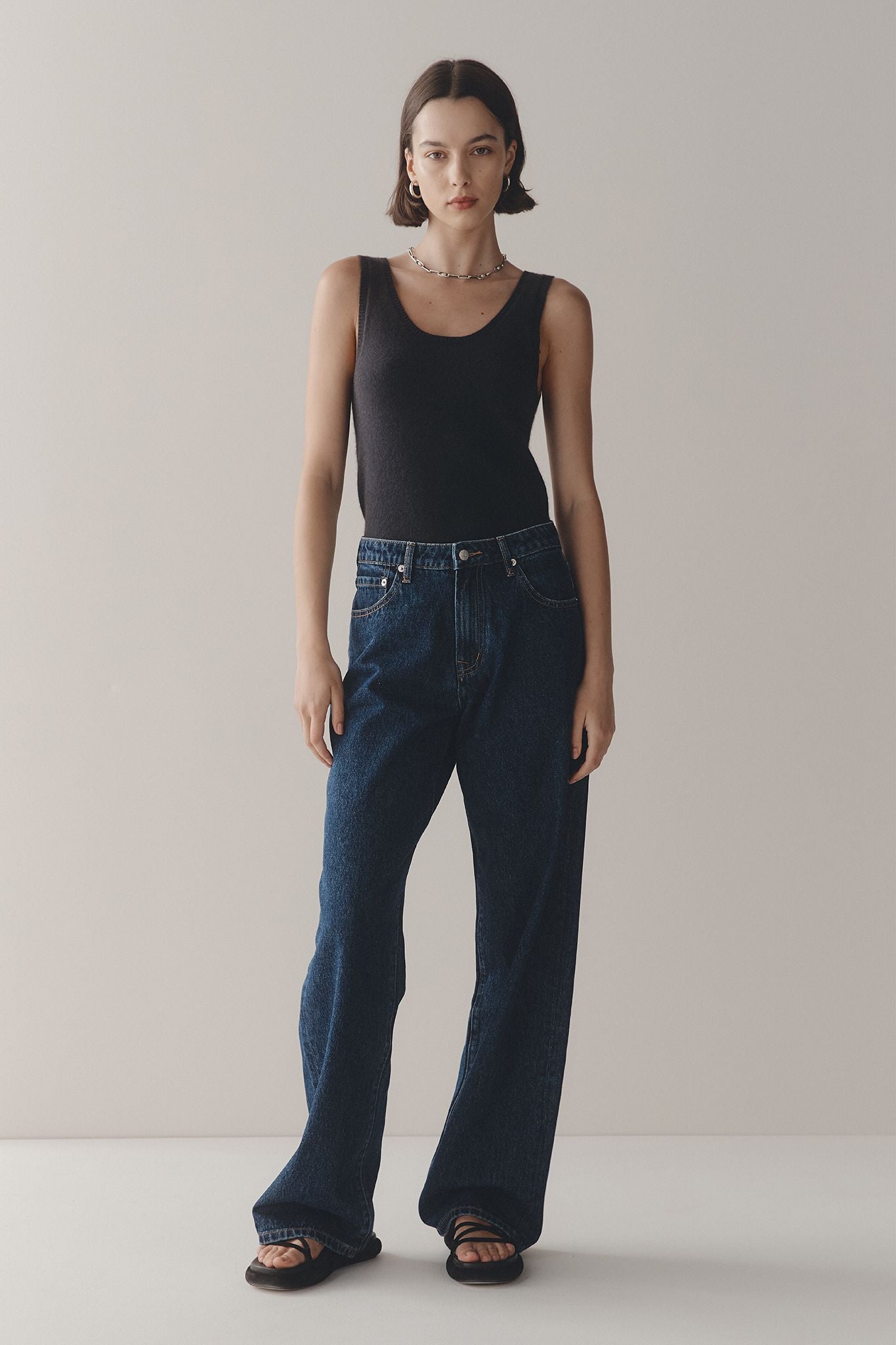 Wide Leg Jean - Mid Blue