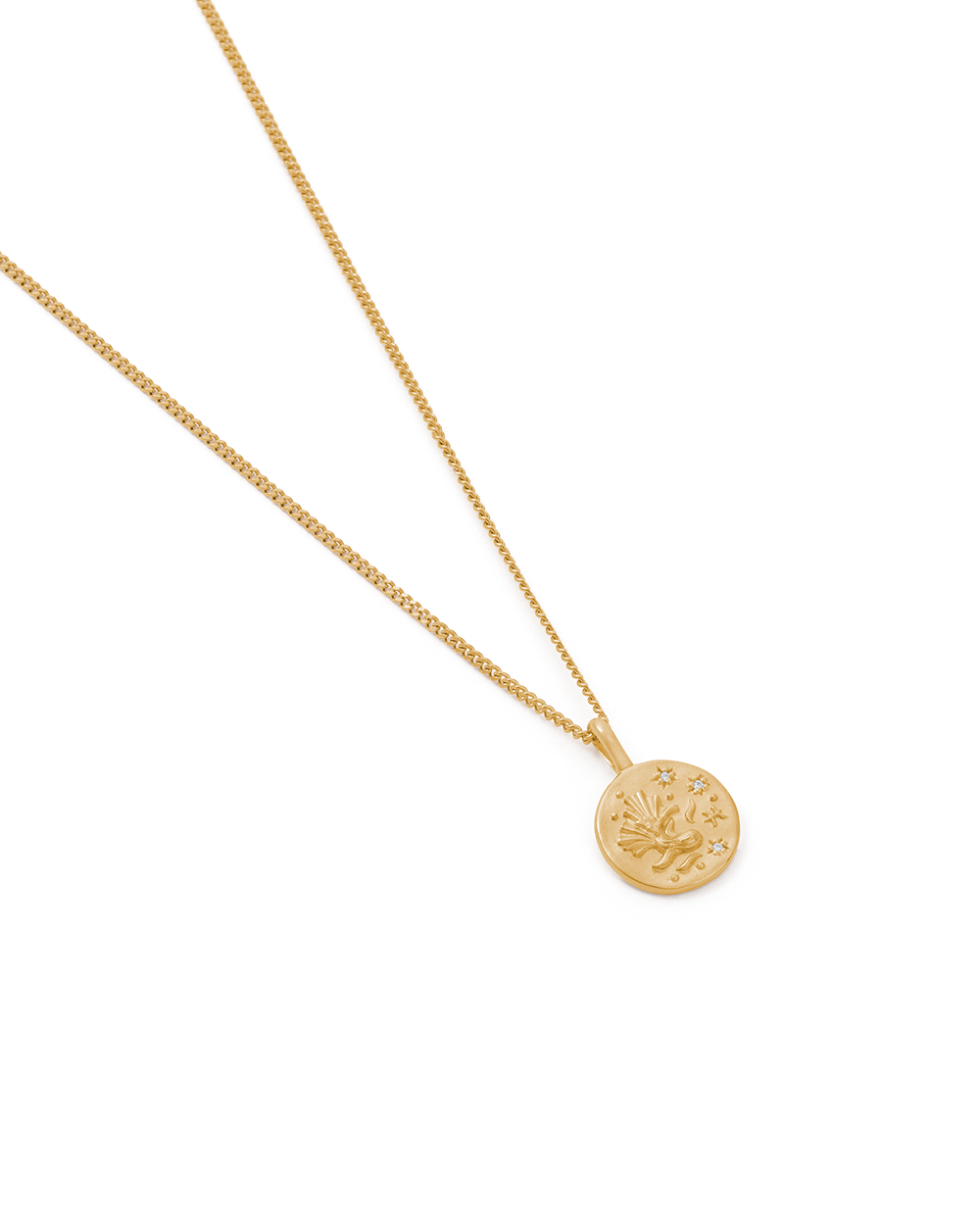 Pisces Petite Zodiac Necklace - Gold