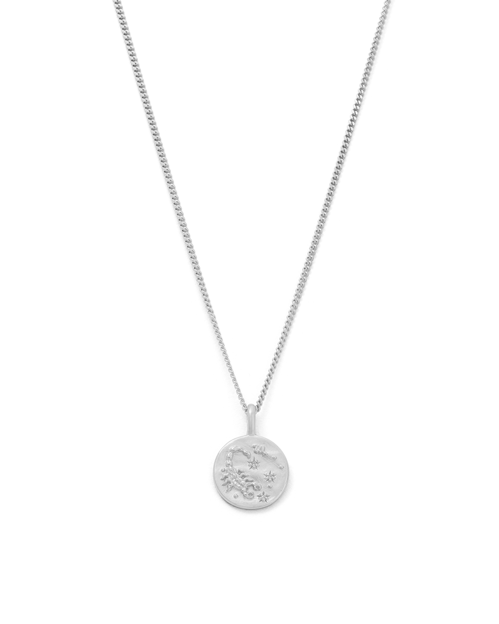 Scorpio Petite Zodiac Necklace - Silver