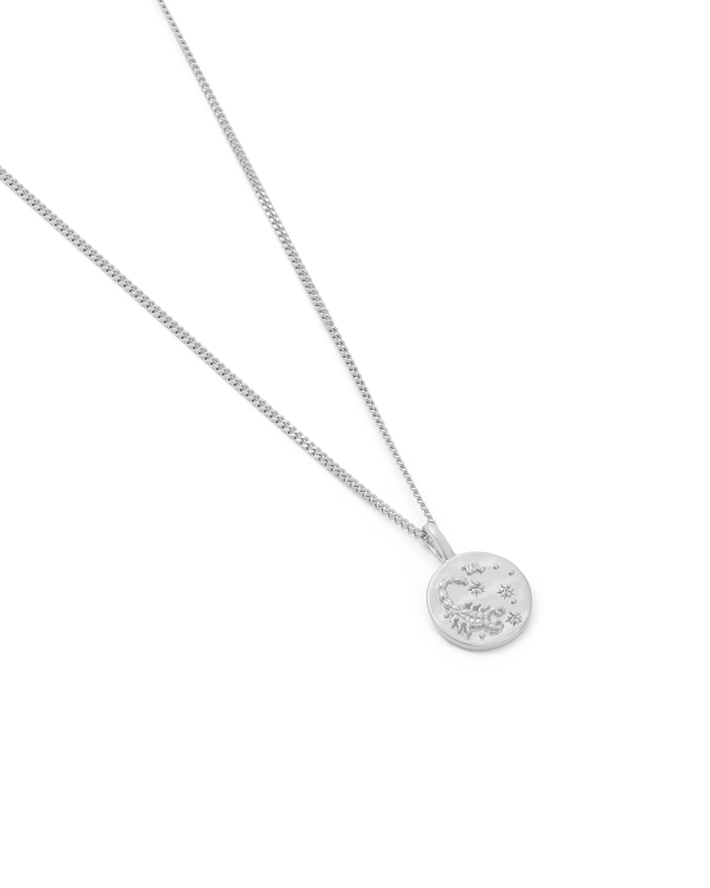 Scorpio Petite Zodiac Necklace - Silver