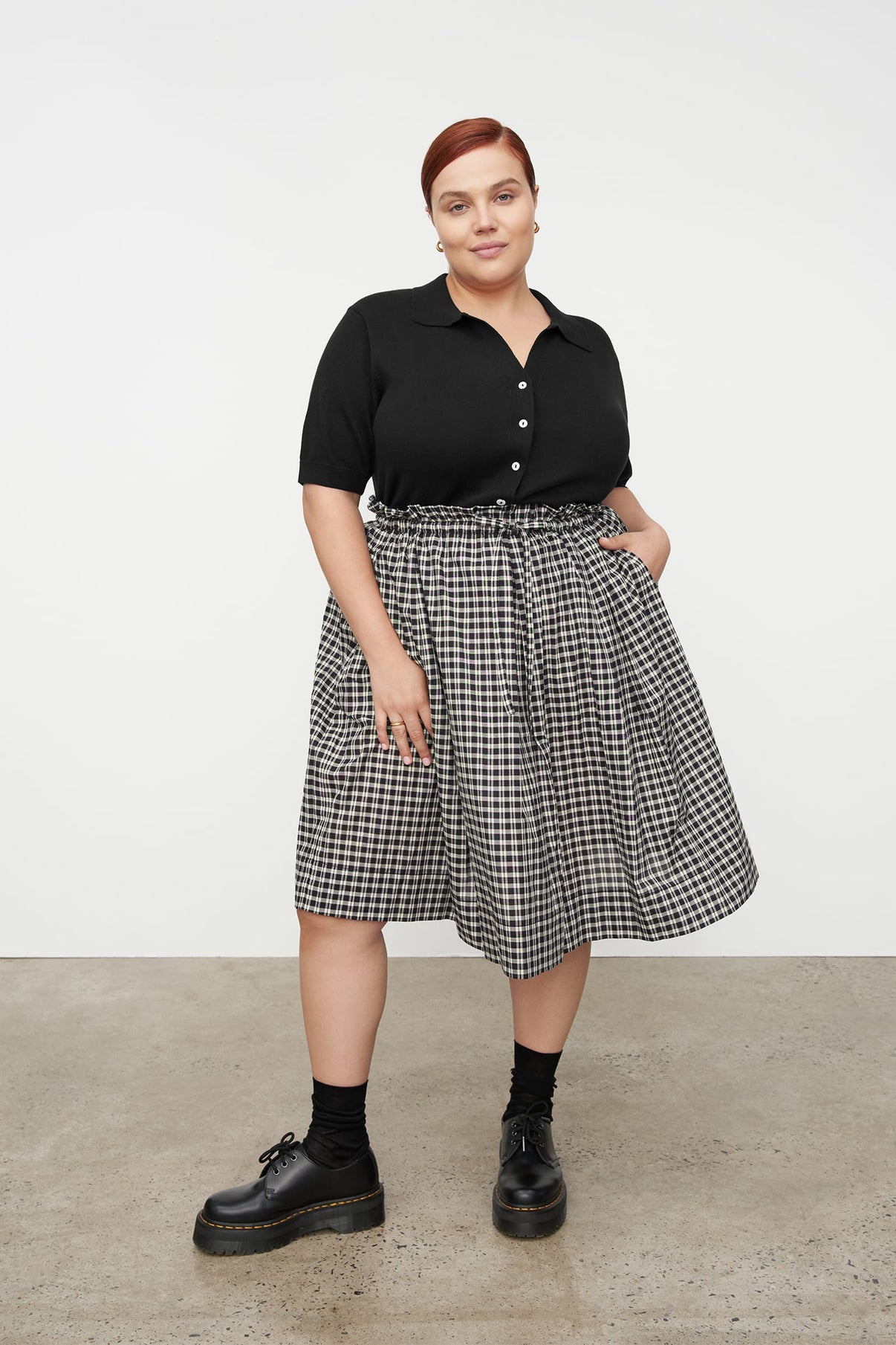 Stevie Skirt - Monochrome Check