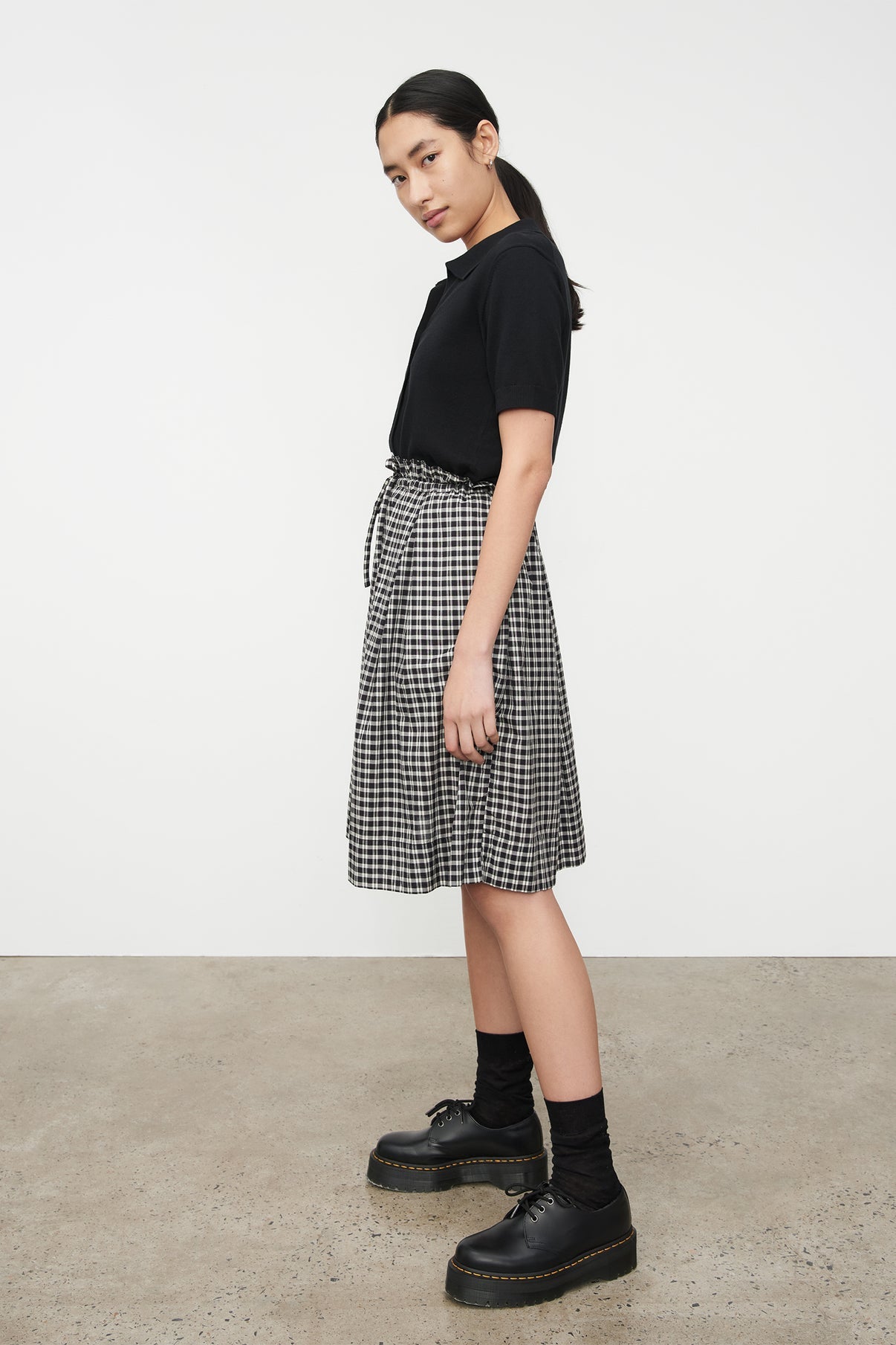 Stevie Skirt - Monochrome Check