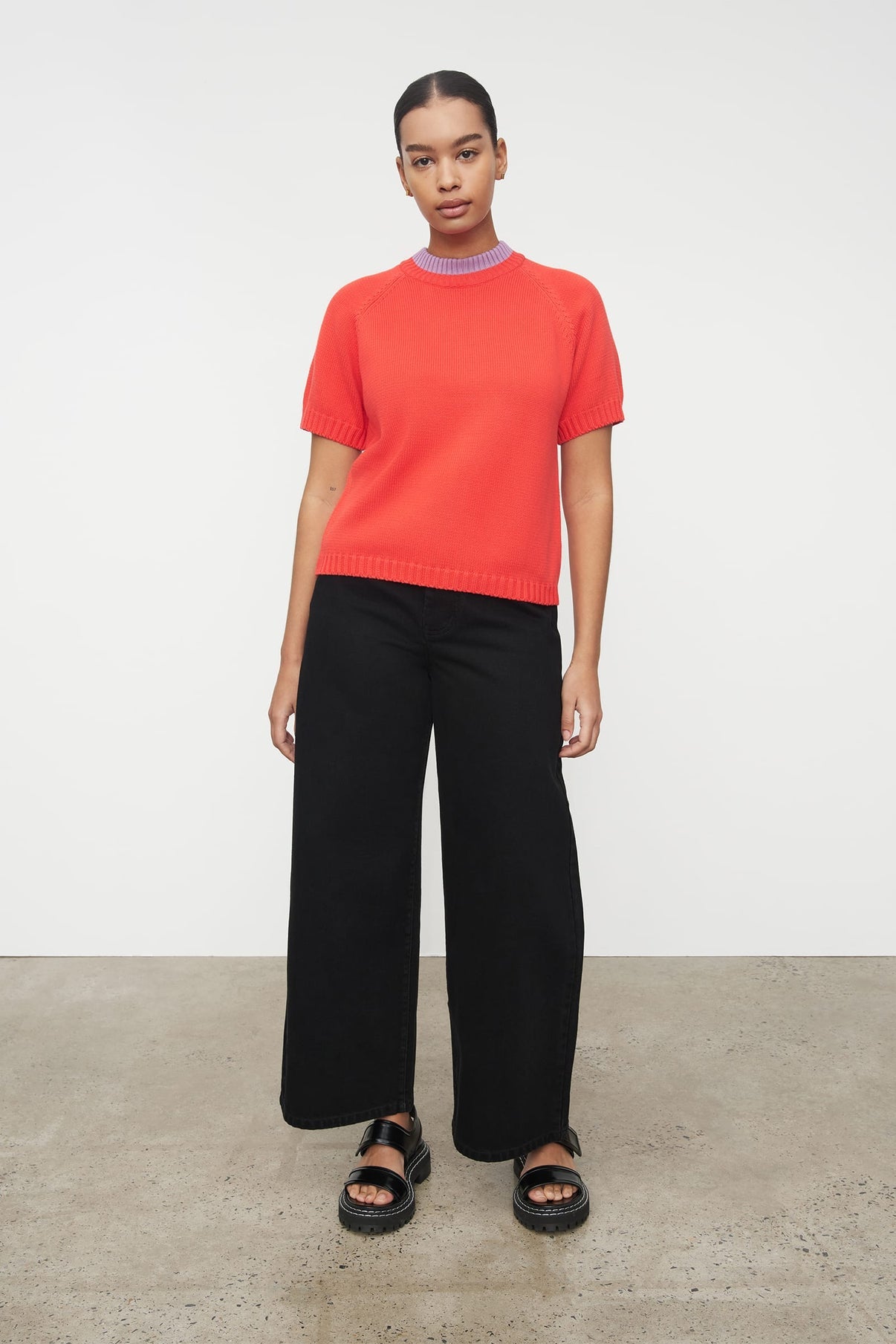 Trace Tee - Neon Red