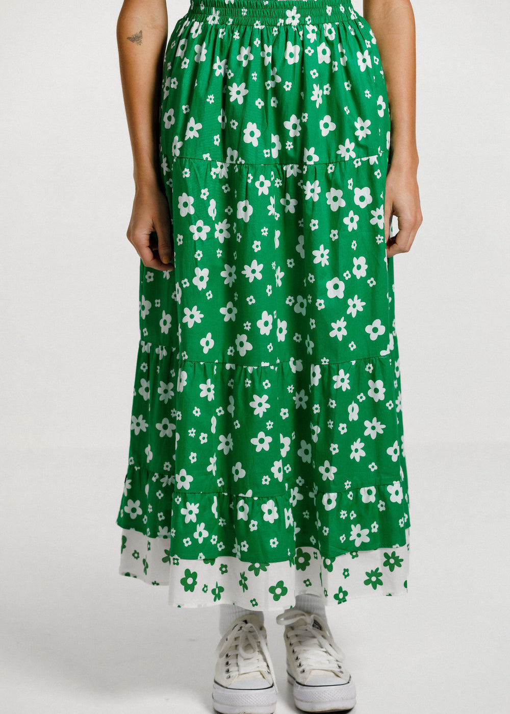 Lucia Skirt - Green and White Garden