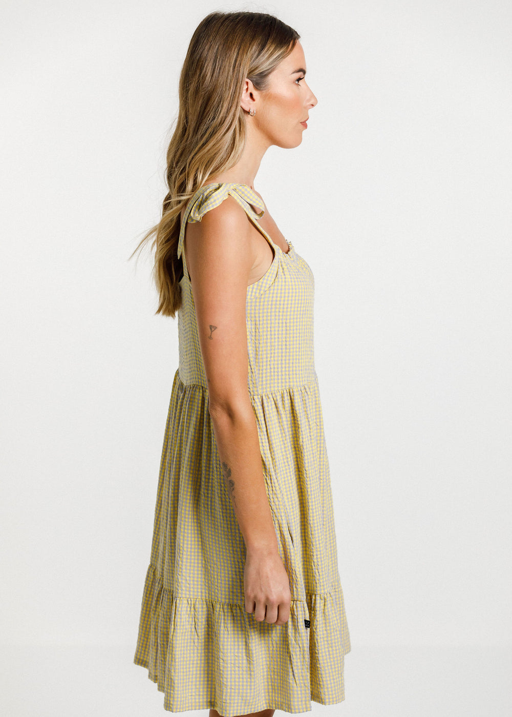 Tie Up Zig Dress - Sunny Gingham