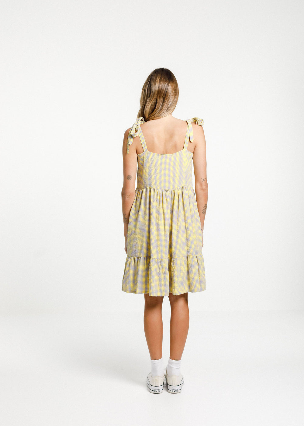 Tie Up Zig Dress - Sunny Gingham