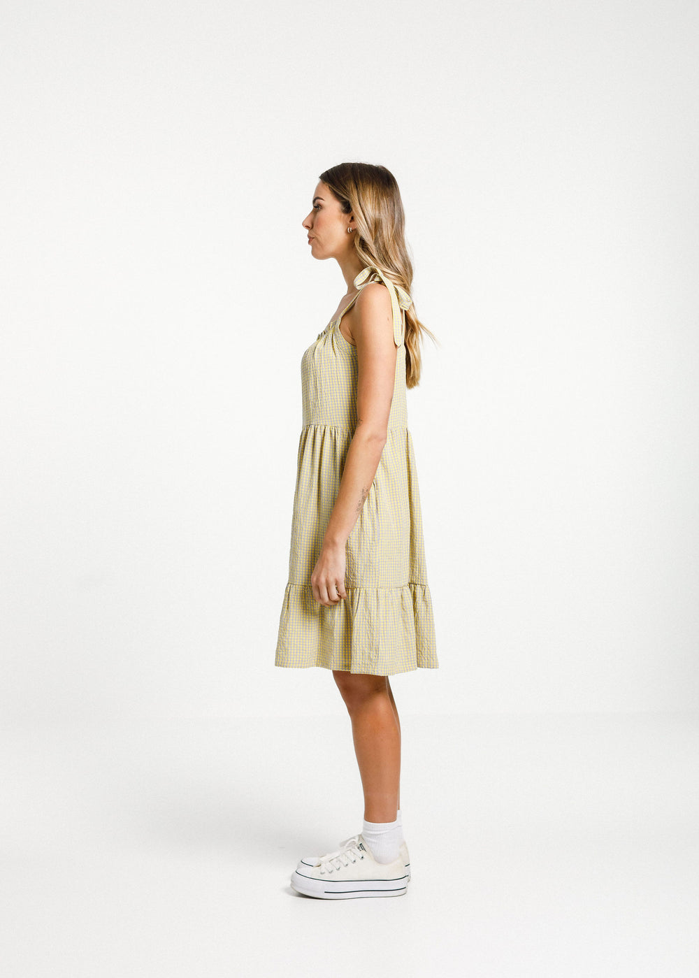 Tie Up Zig Dress - Sunny Gingham