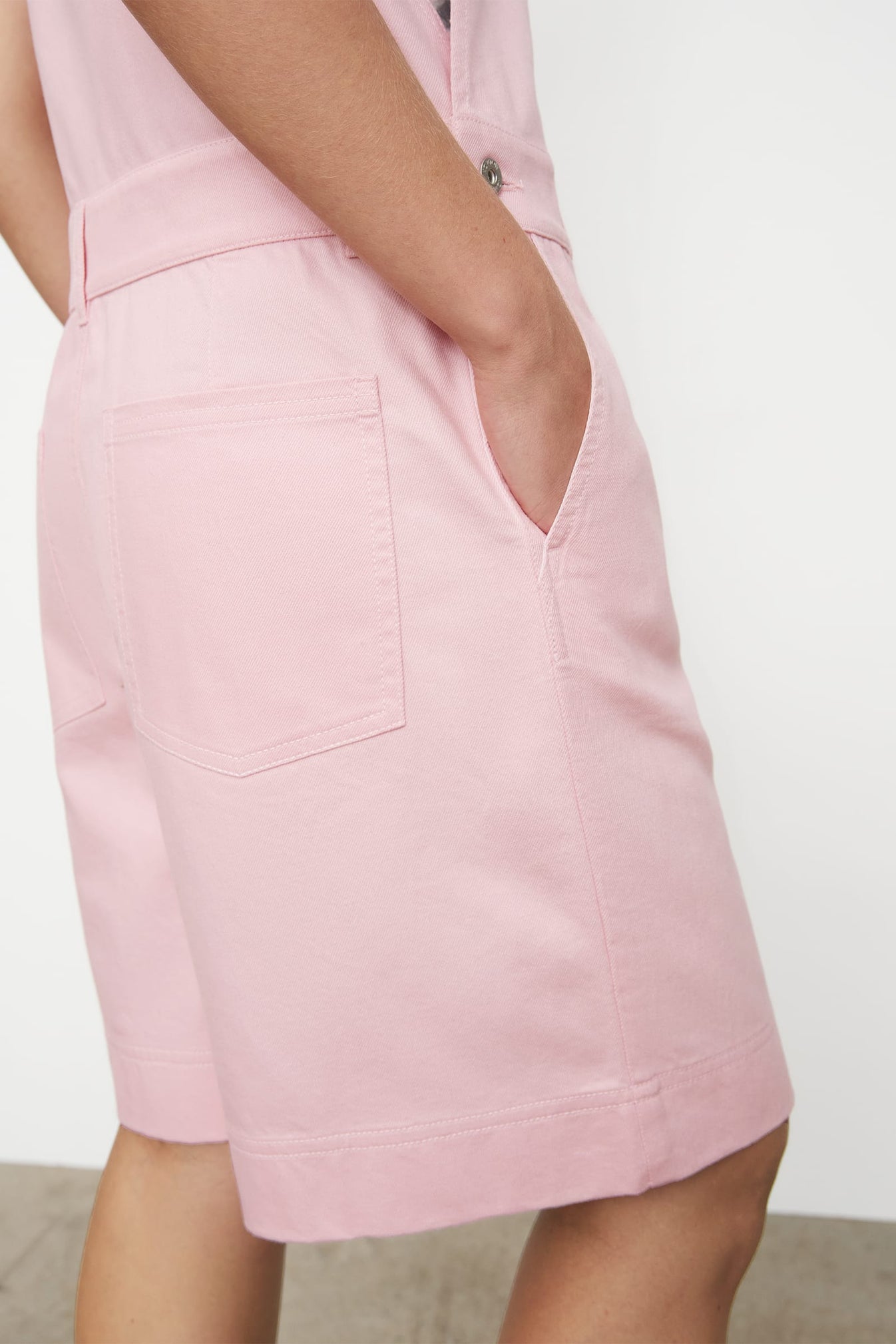 Wander Dungarees - Light Pink Denim