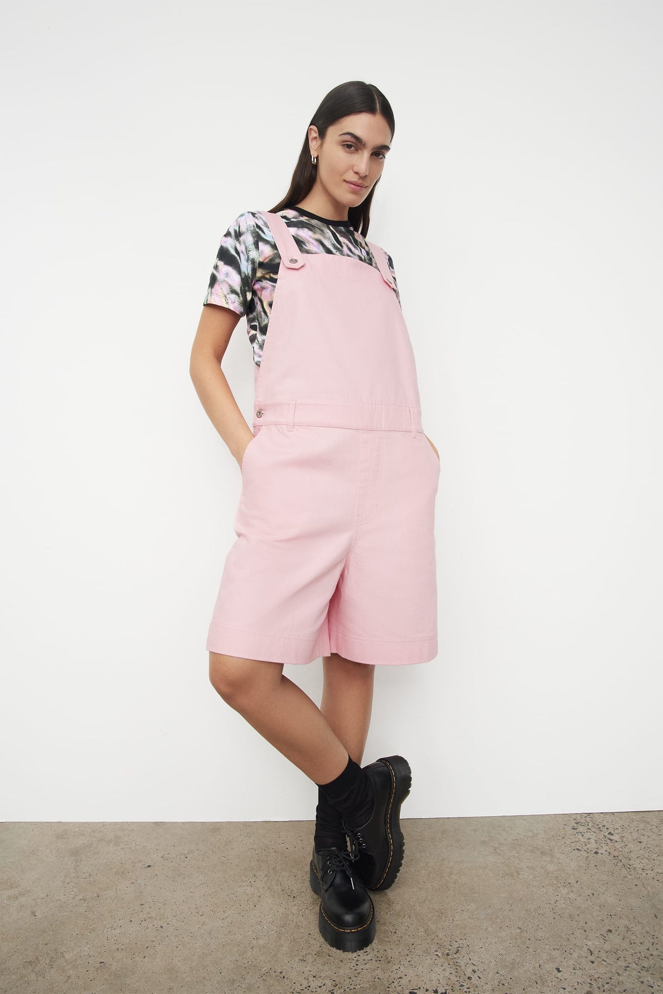 Wander Dungarees - Light Pink Denim