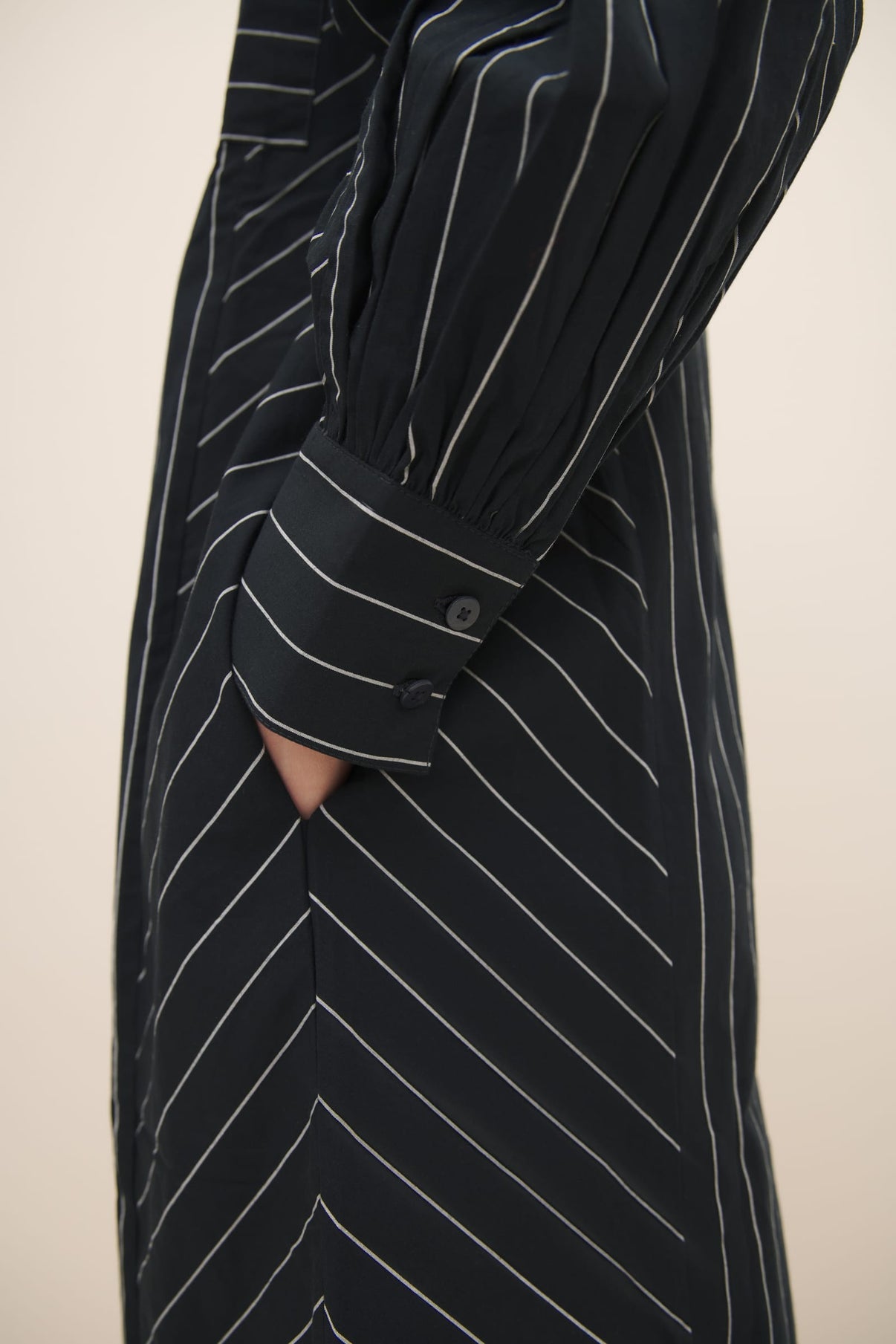 Yves Shirt Dress - Navy Pinstripe