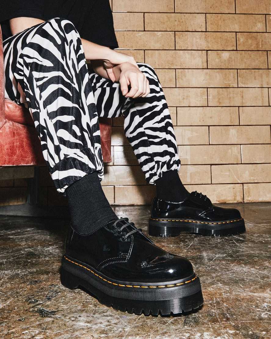 1461 Quad 3 Eye Shoe - Black Patent
