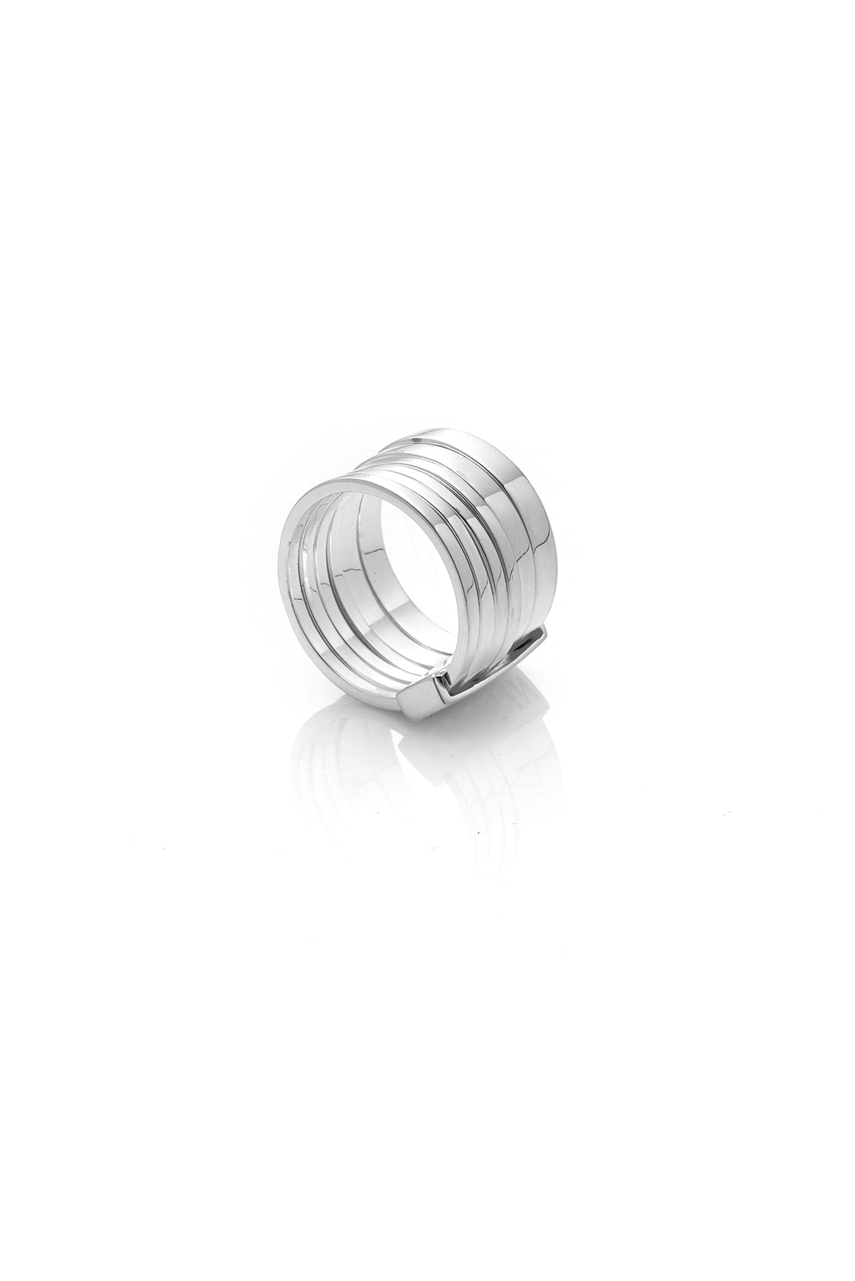 Six Piece Band Ring - Silver