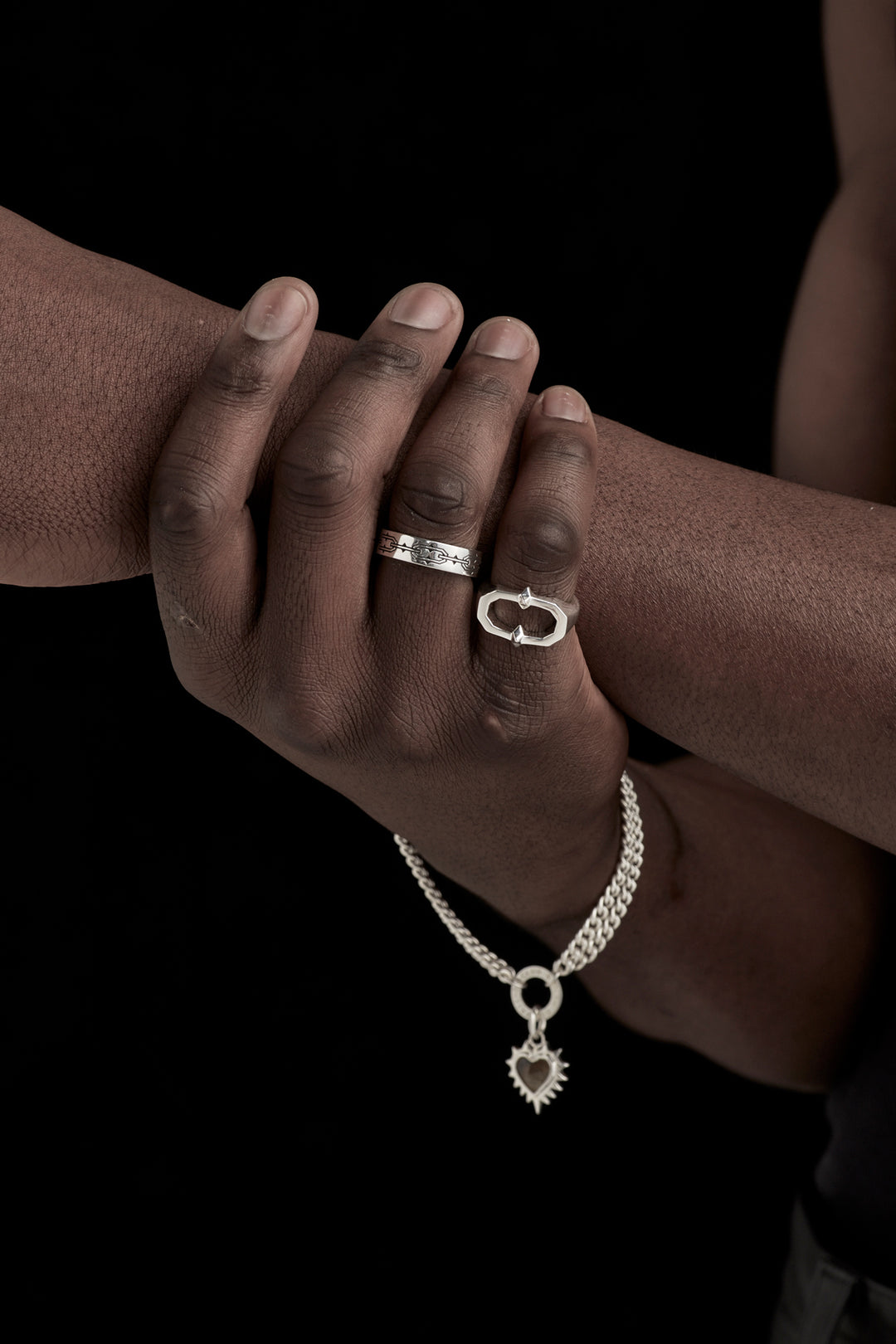 Helsing Imprint Band Ring - Silver