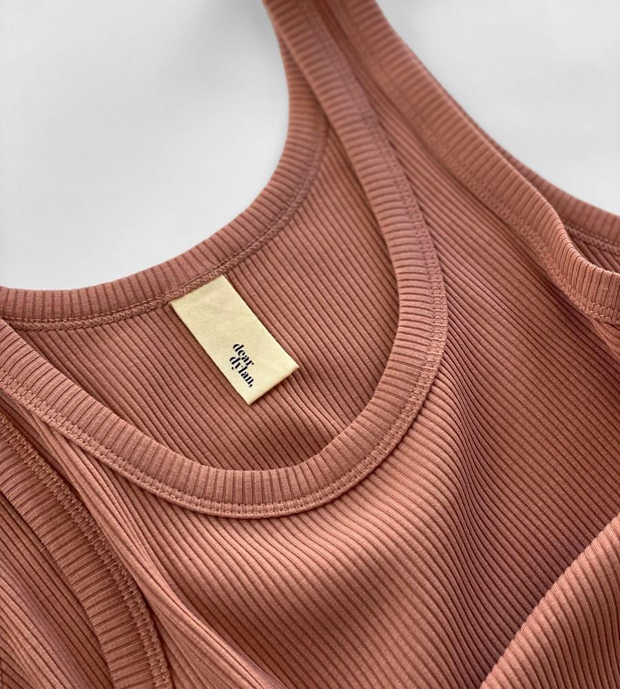 Ribbed Tank - Cameo Brown