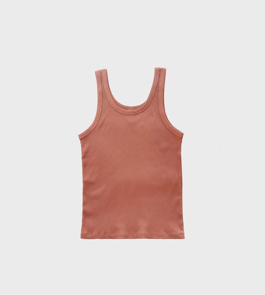 Ribbed Tank - Cameo Brown