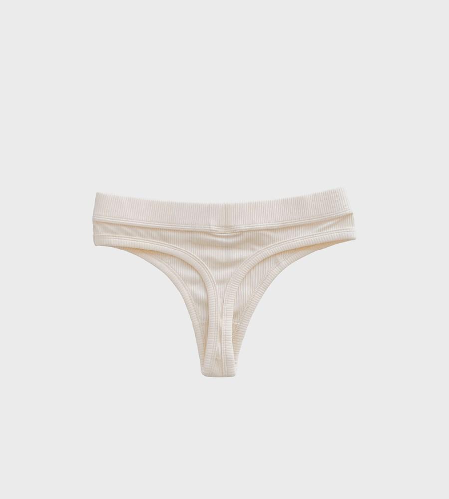 Ribbed Thong - French Vanilla