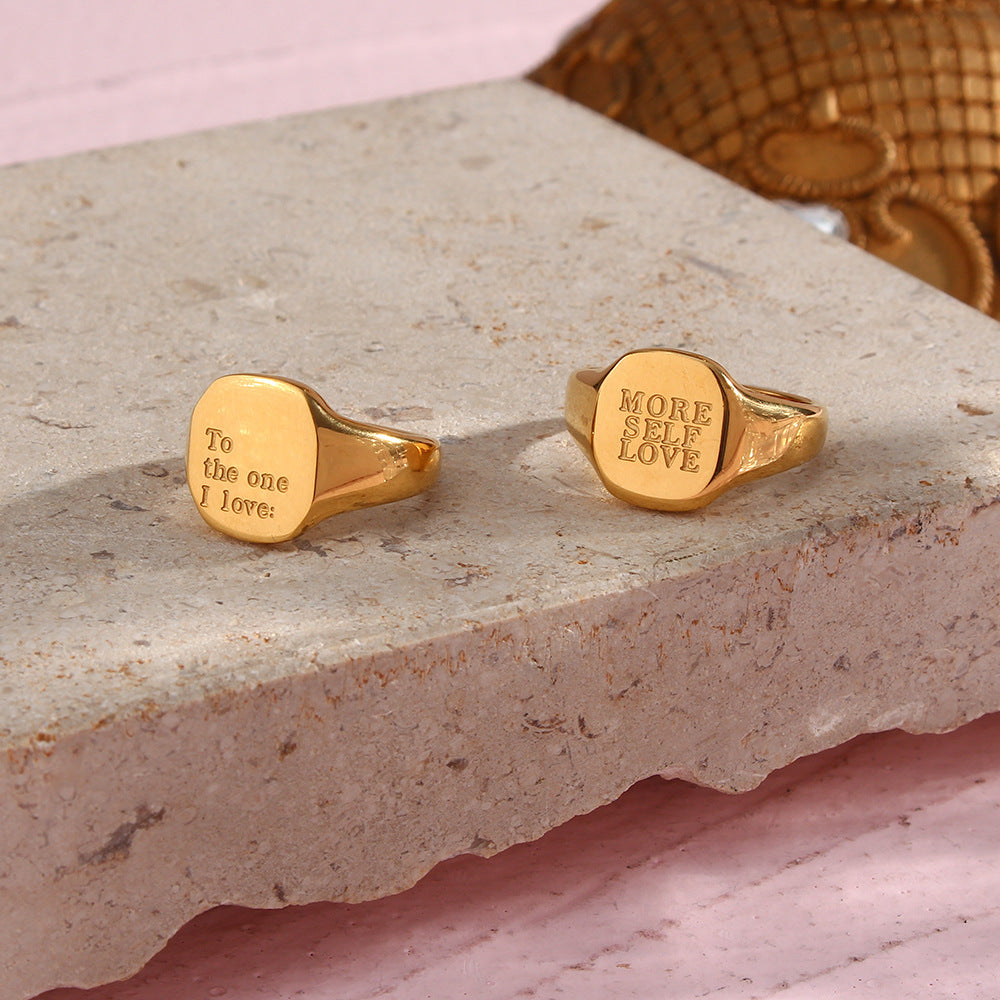 Heartfelt Signet Ring - More Self Love