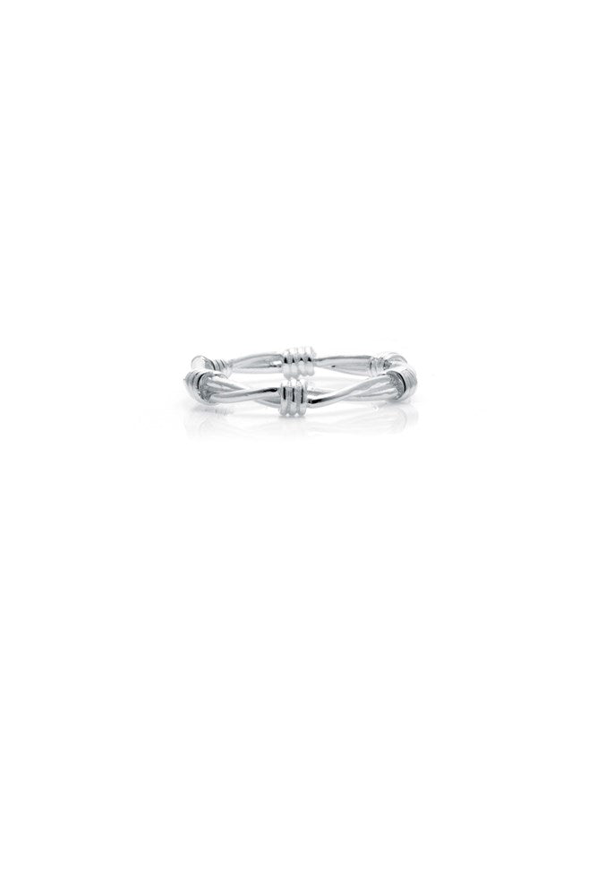 Barbed Wire Skinny Ring - Silver