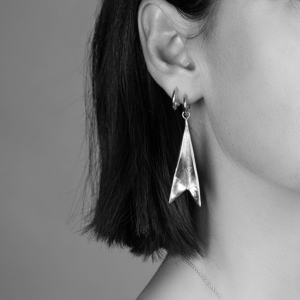 Hazard Earrings Large - Silver
