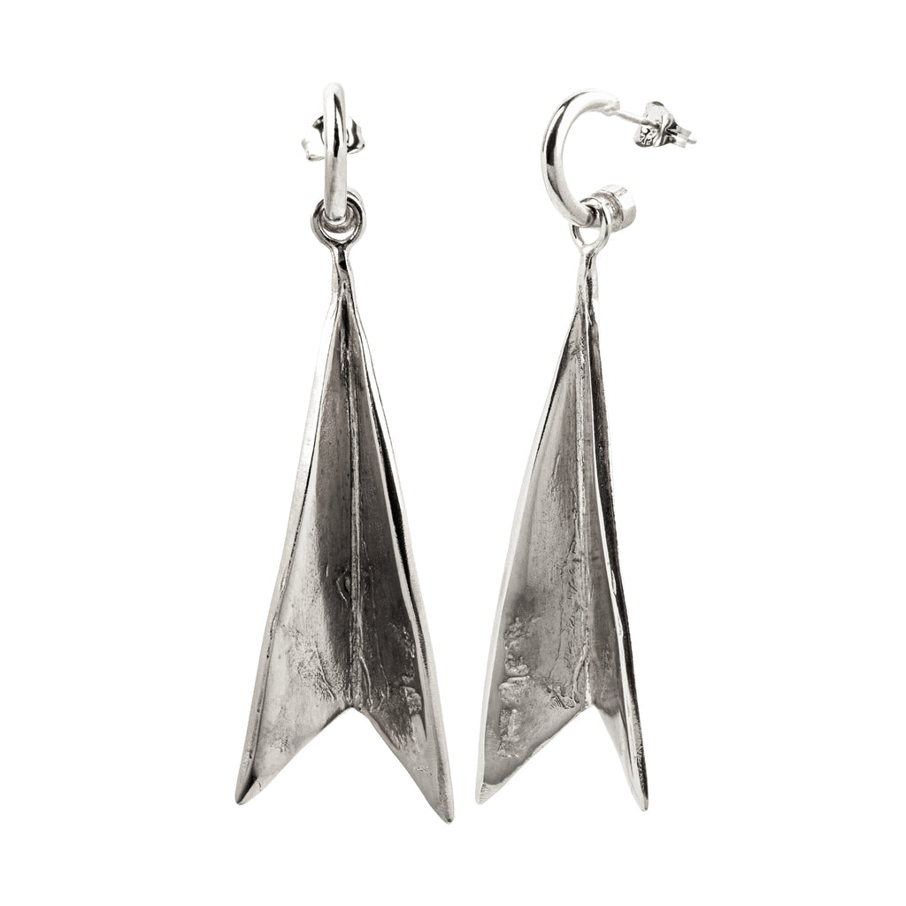 Hazard Earrings Large - Silver