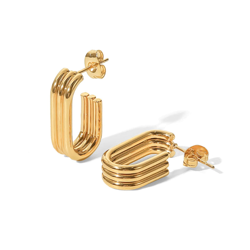Triple Link Earrings