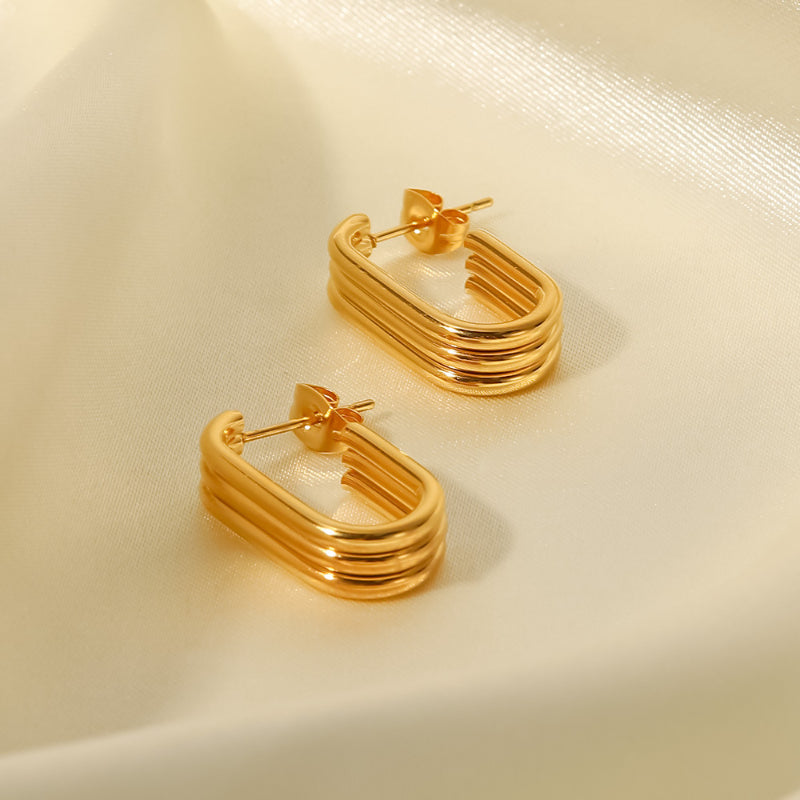 Triple Link Earrings