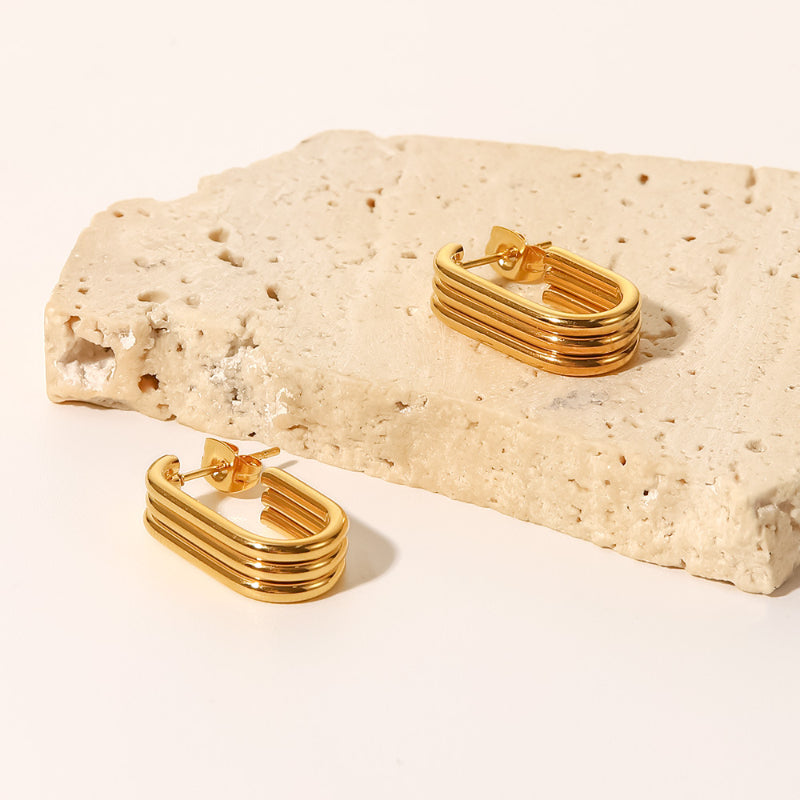 Triple Link Earrings