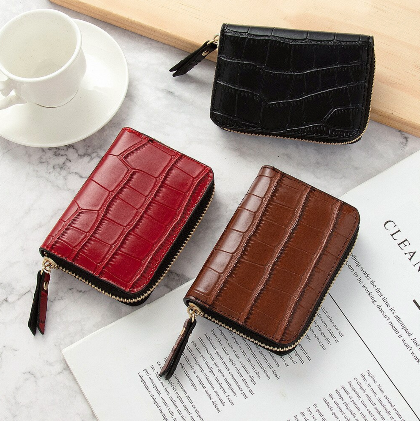 Keep It Together Clutch - Vegan Leather - Tan