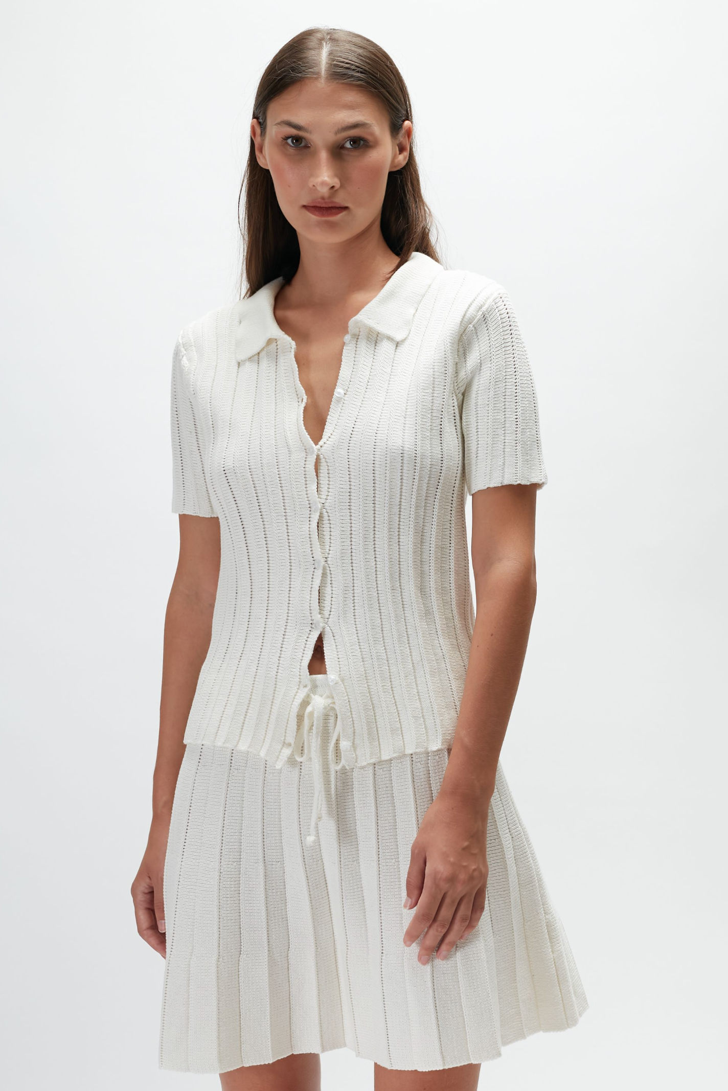 Magda Knit Top - White