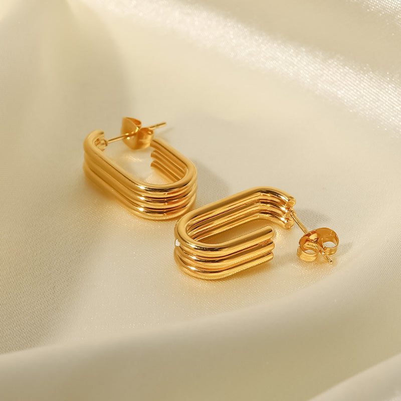 Triple Link Earrings
