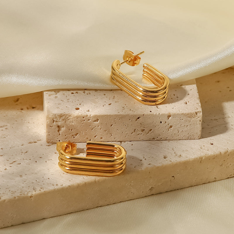 Triple Link Earrings