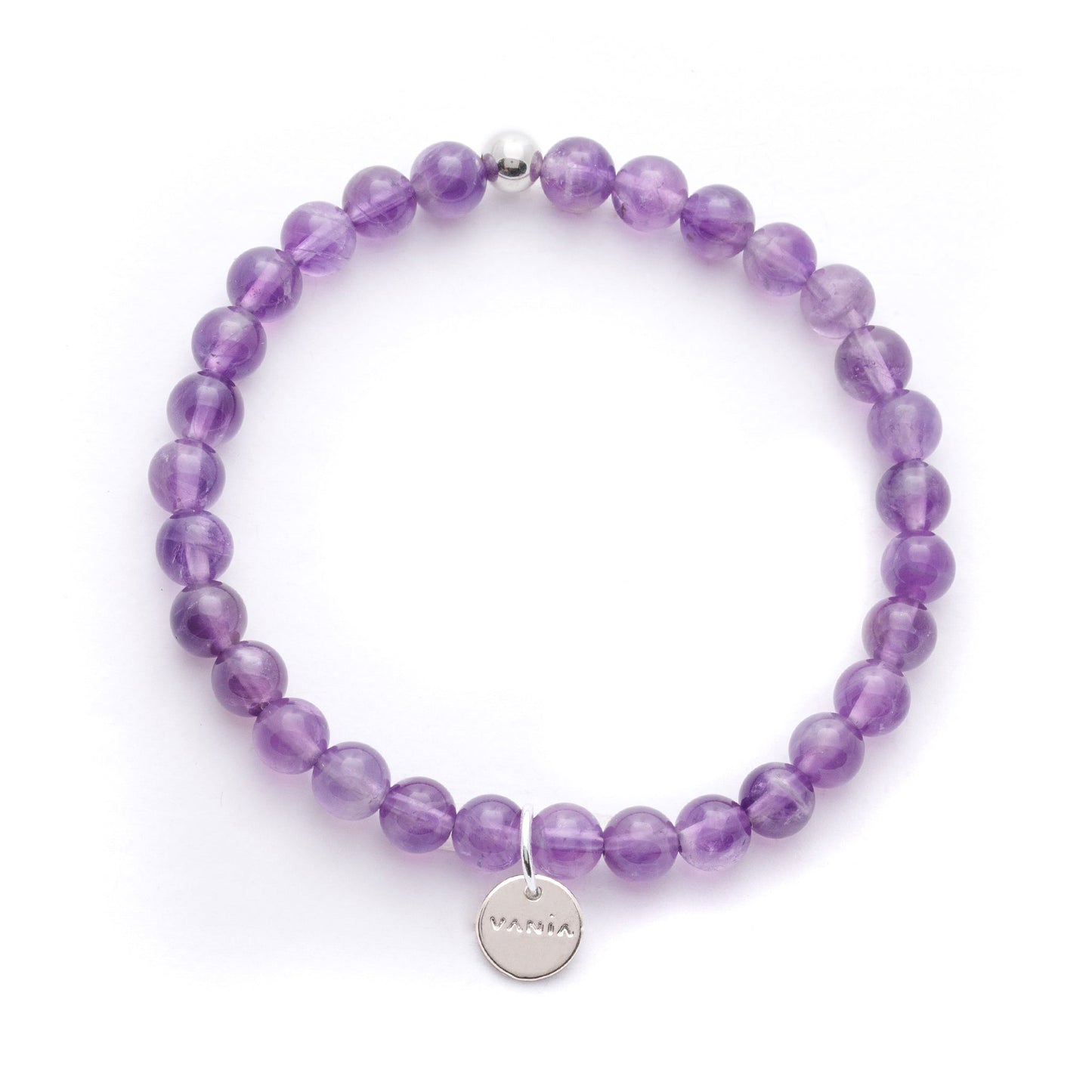 Amuleto Amethyst - 6mm Bracelet - Silver