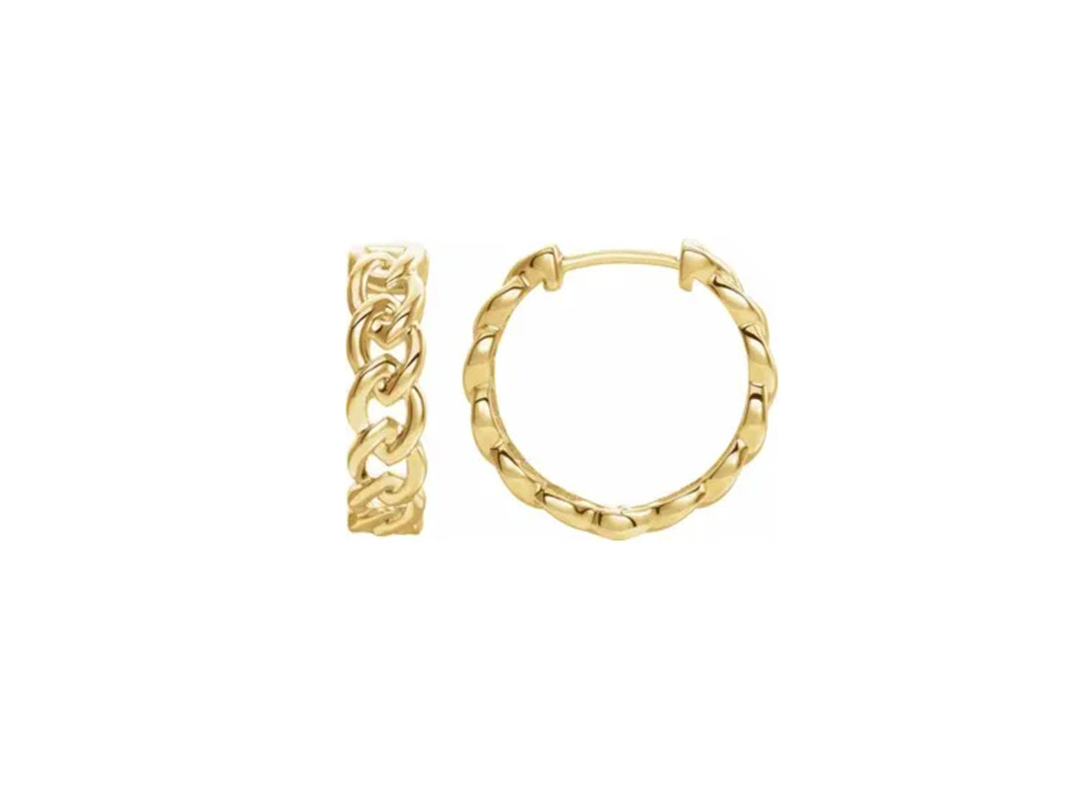 Chain Hoop Earrings - Gold