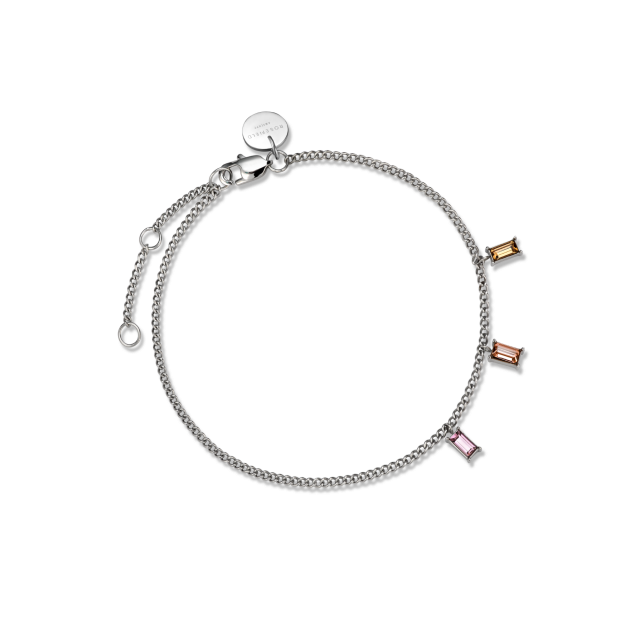 Triple Crystal Bracelet - Silver - J432