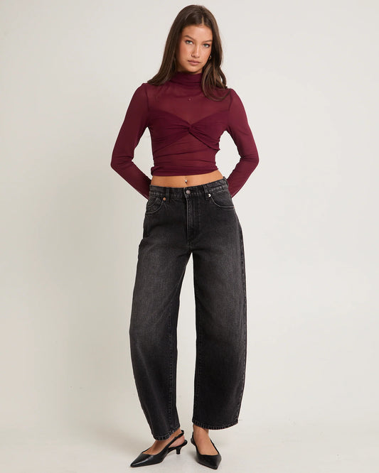 Gigi Barrel Jeans - Black