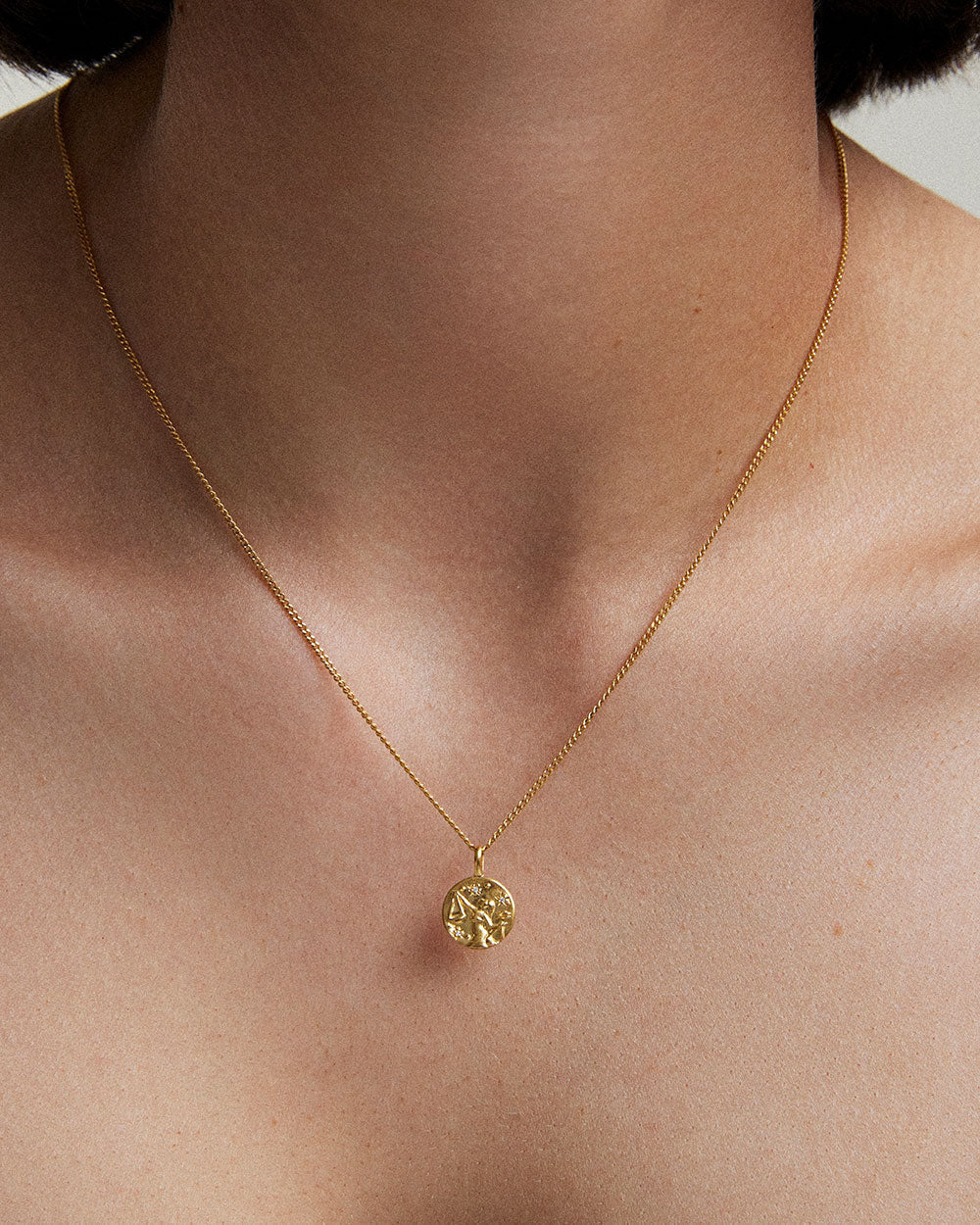 Libra Petite Zodiac Necklace - Gold