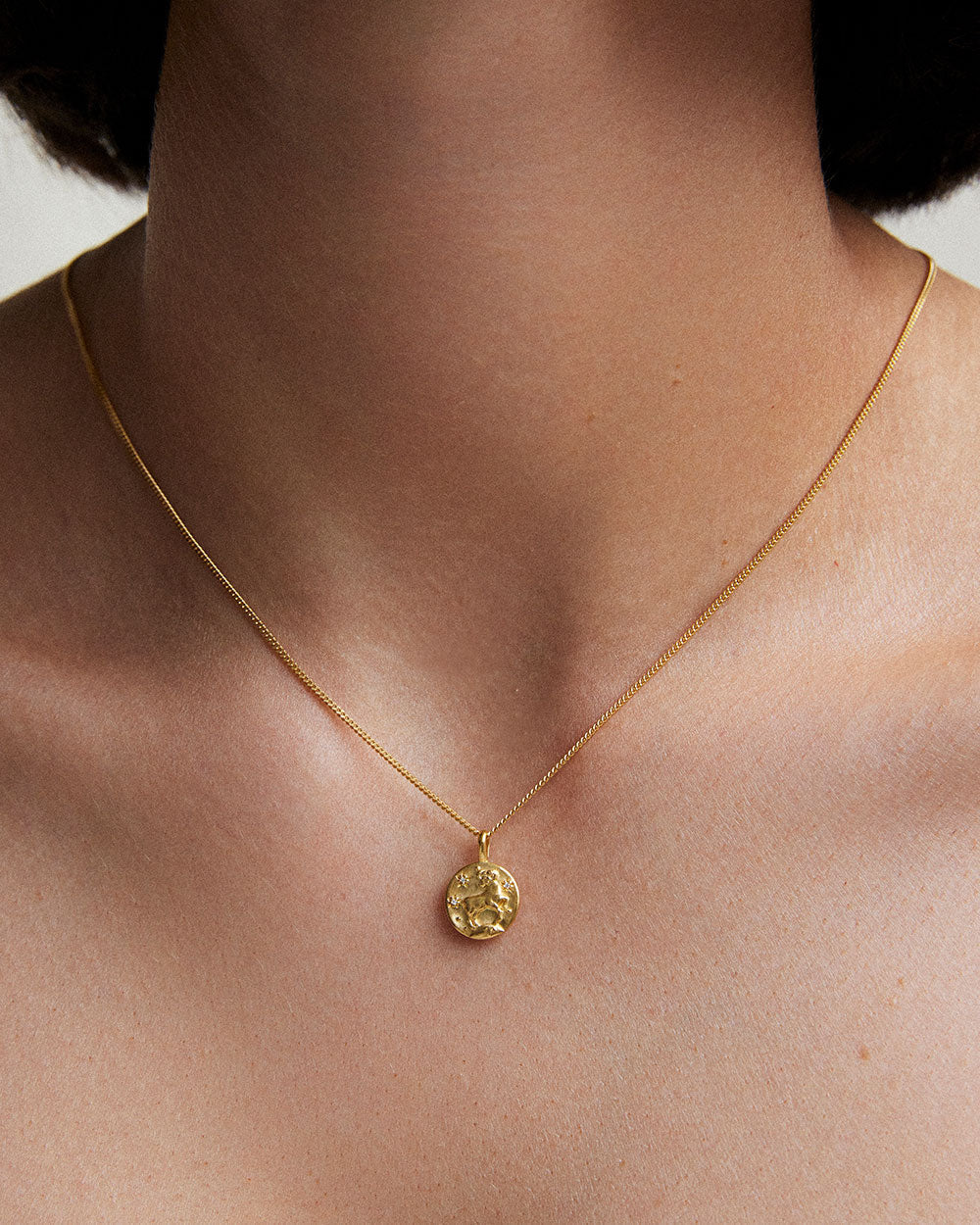 Aries Petite Zodiac Necklace - Gold