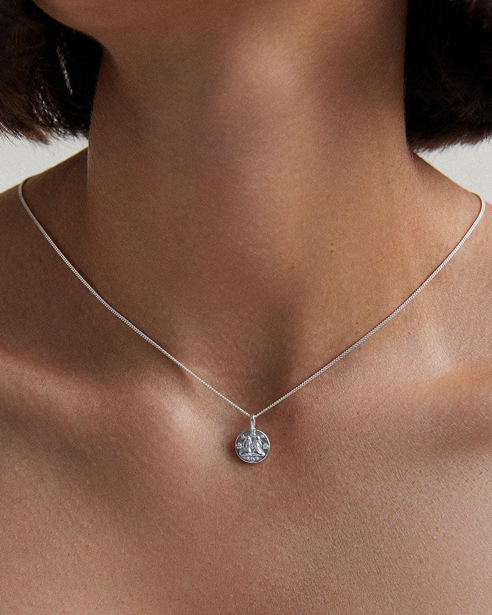 Gemini Petite Zodiac Necklace - Silver