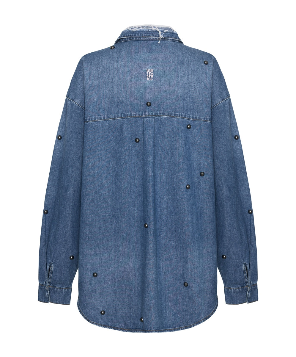 Bay Blue Studded Curtis Denim Shirt