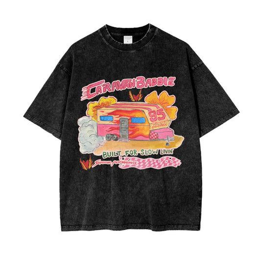 Caravan Baddie Oversize Tee - Black Wash