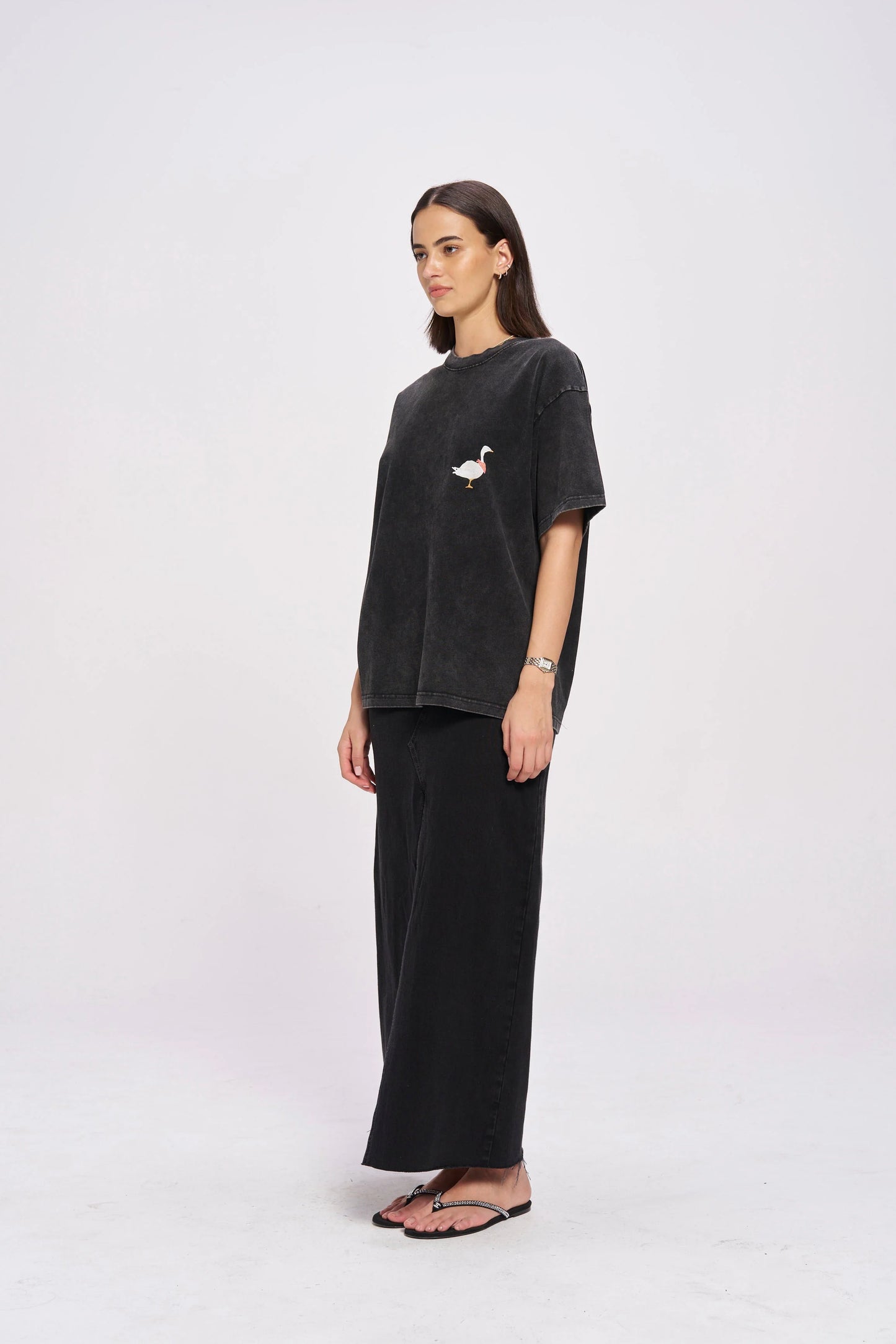 Dont Be A Goose Oversize Tee - Black